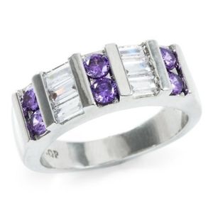 Amethyst & White Sapphire 18k Gold Overlay